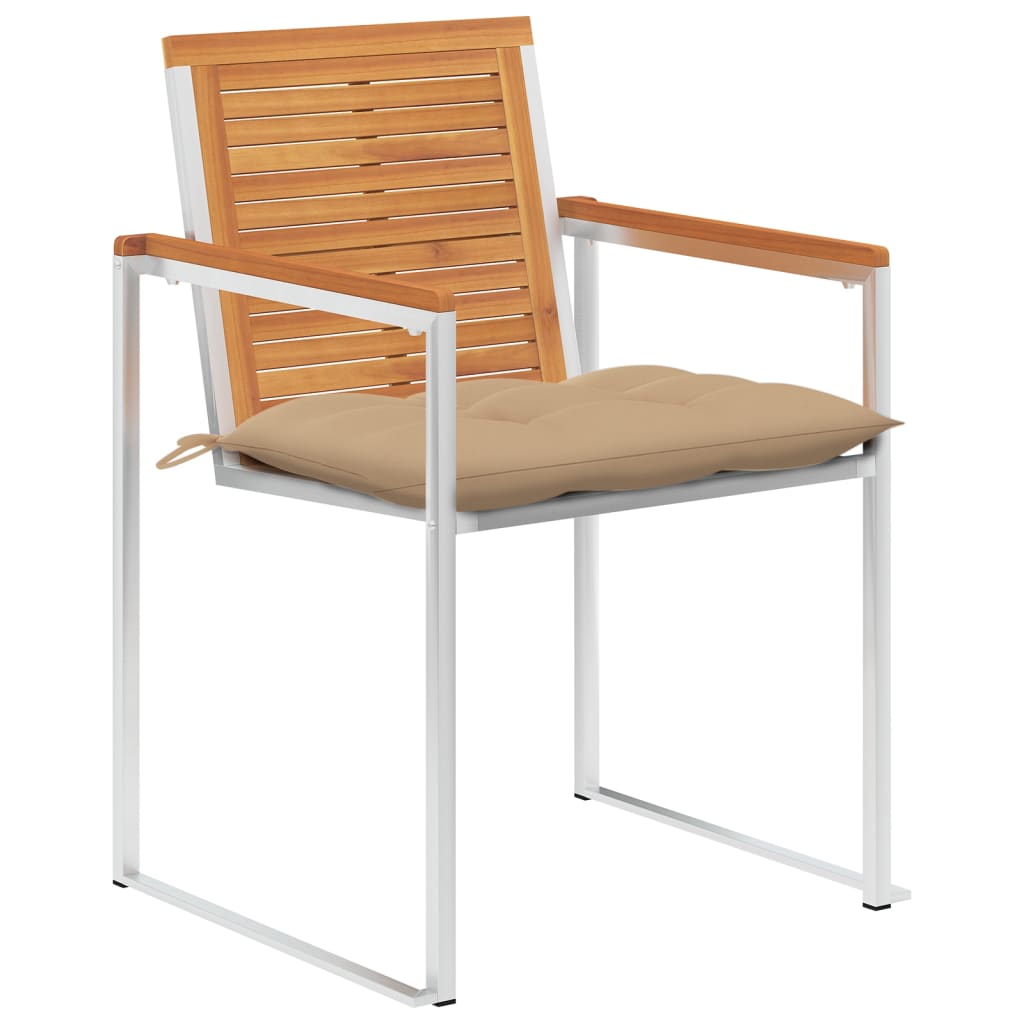 

vidaXL Tuinstoelen 8 st met kussens massief acaciahout