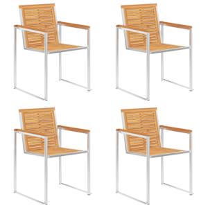 Vrtni stoli 4 kosi trdna tikovina in nerjaveče jeklo