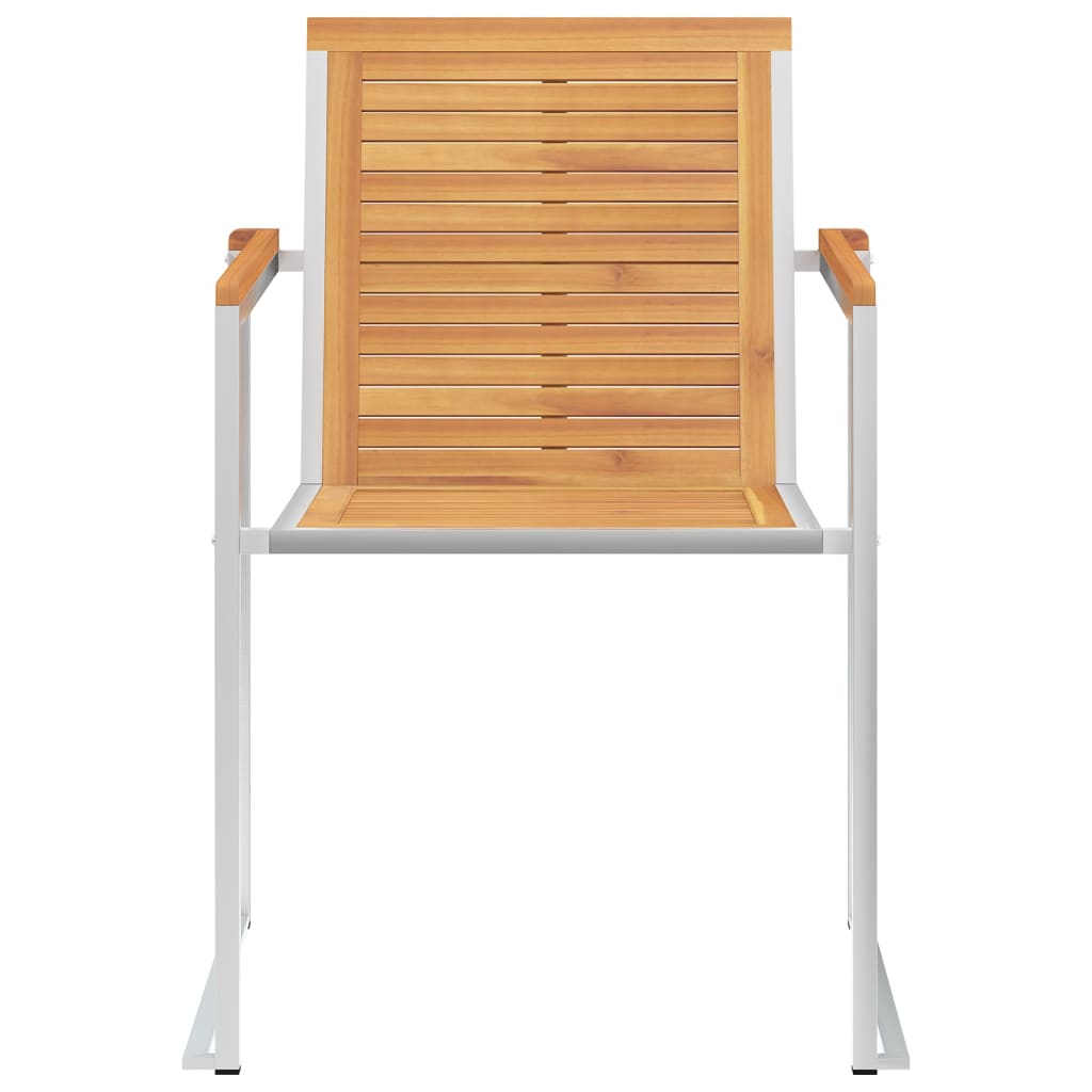 Thumbnail - vidaXL 8 Stk. Gartenstühle Massivholz Teak und Edelstahl