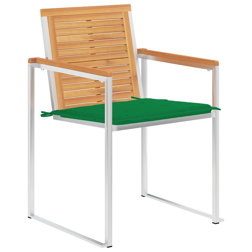 vidaXL Tuinstoelen 4 st met kussens massief teakhout afbeelding