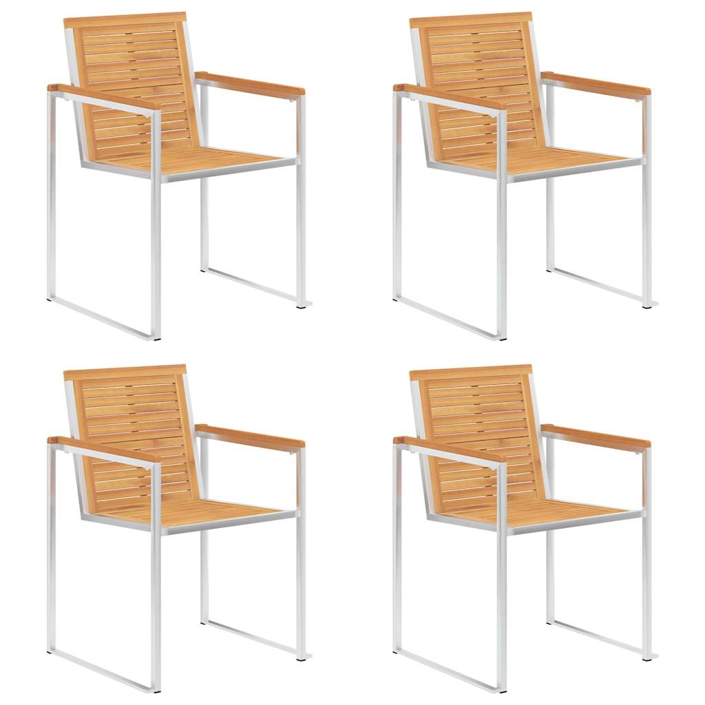 Thumbnail - vidaXL Gartenstühle 4 Stk. mit Kissen Massivholz Teak