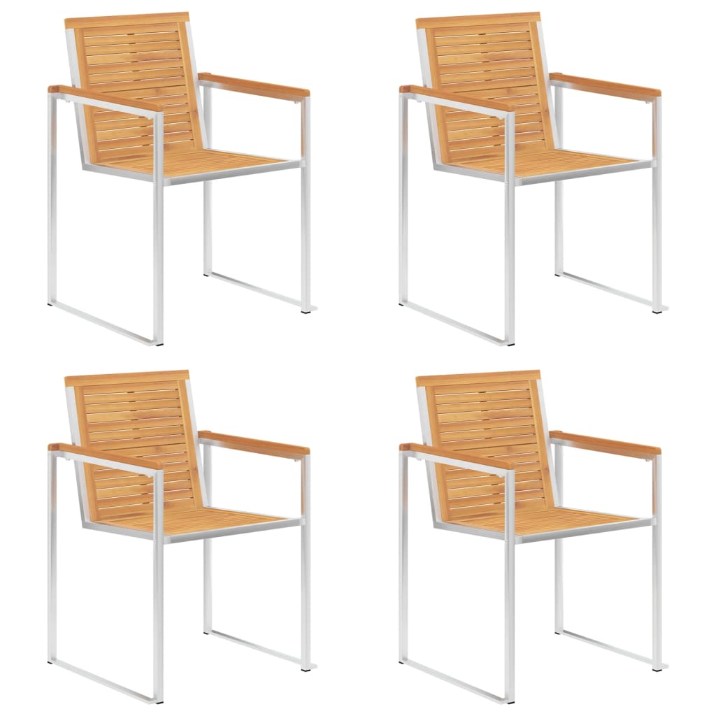 Thumbnail - vidaXL Gartenstühle 4 Stk. mit Kissen Massivholz Teak