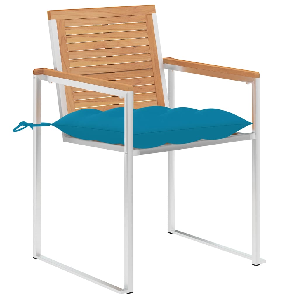 vidaXL Tuinstoelen 4 st met kussens massief teakhout afbeelding