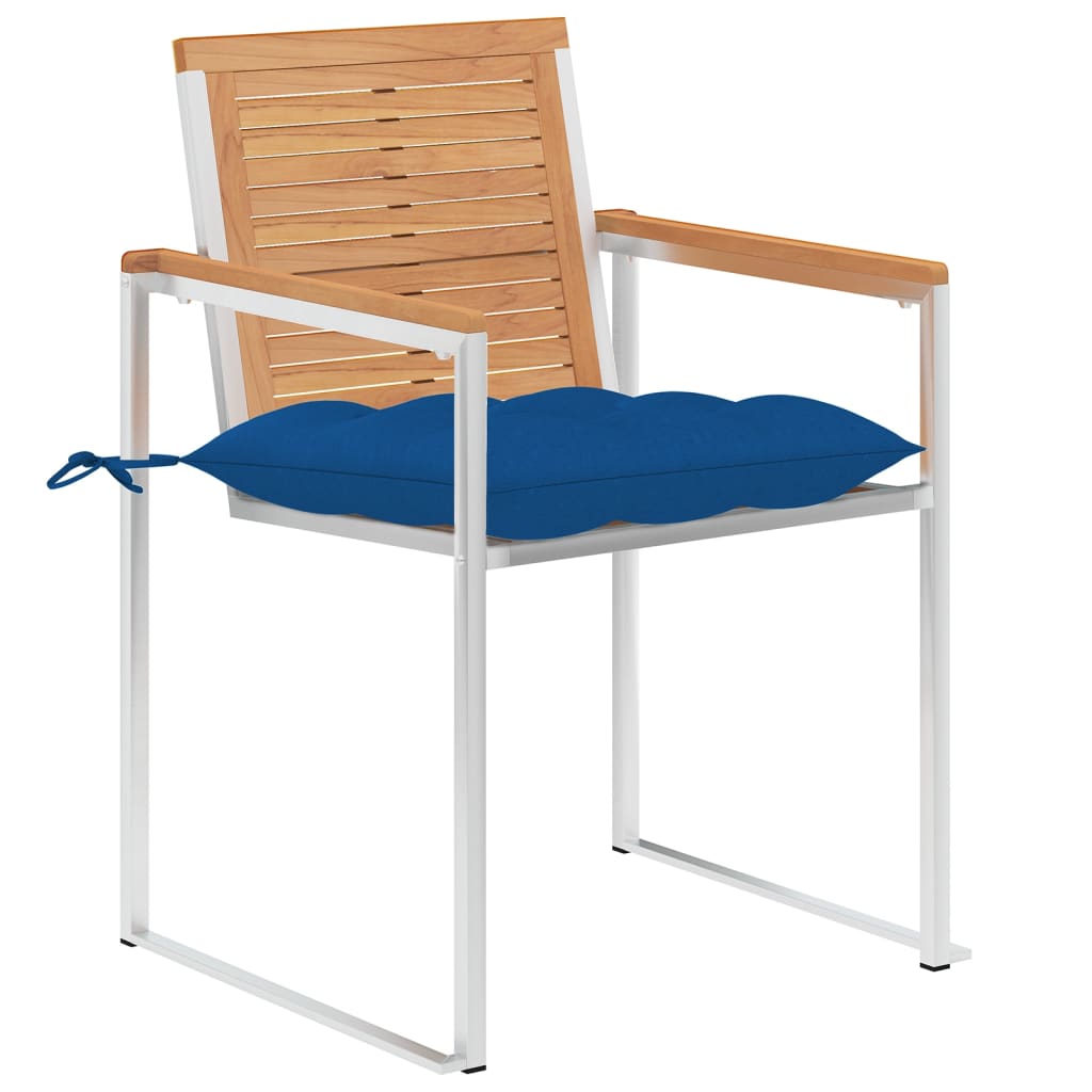 vidaXL Tuinstoelen 4 st met kussens massief teakhout afbeelding