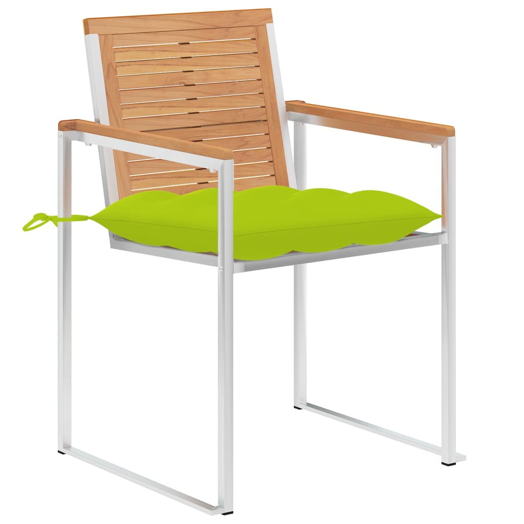 vidaXL Tuinstoelen 4 st met kussens massief teakhout afbeelding