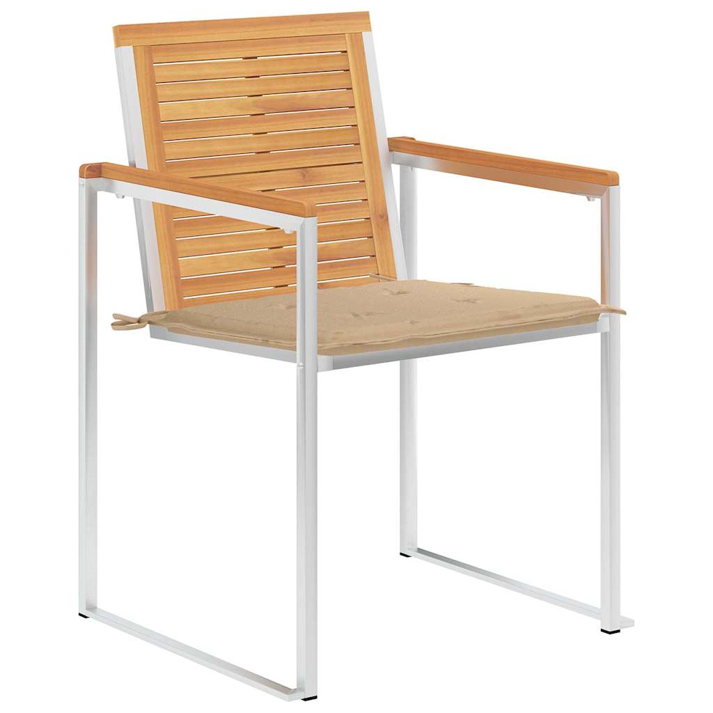 

vidaXL Tuinstoelen 6 st met kussens massief teakhout