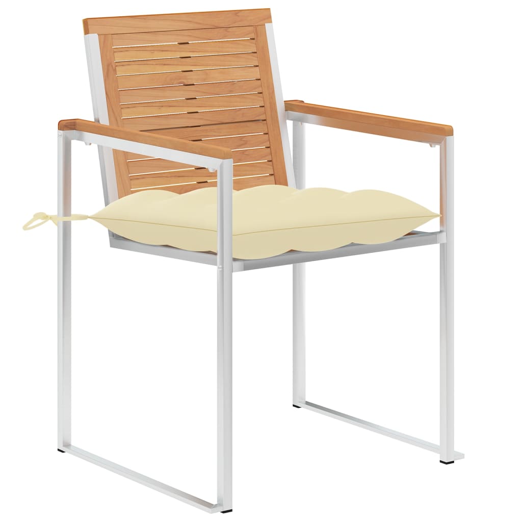 

vidaXL Tuinstoelen 6 st met kussens massief teakhout