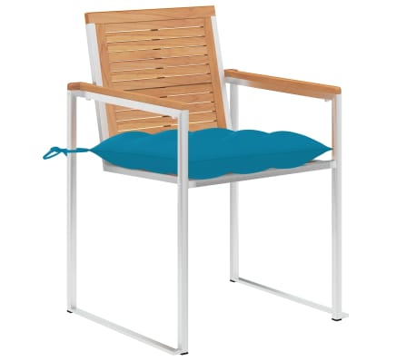 vidaXL Vrtne stolice s jastucima 6 kom od masivne tikovine