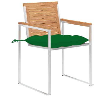 vidaXL Vrtne stolice s jastucima 6 kom od masivne tikovine