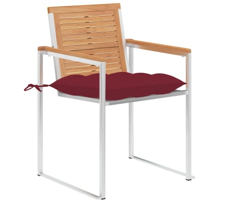 vidaXL Vrtne stolice s jastucima 6 kom od masivne tikovine