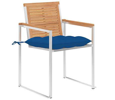 vidaXL Chaises de jardin lot de 6 avec coussins Bois de teck massif