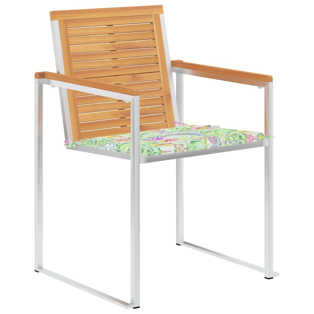 

vidaXL Tuinstoelen 8 st met kussens massief teakhout
