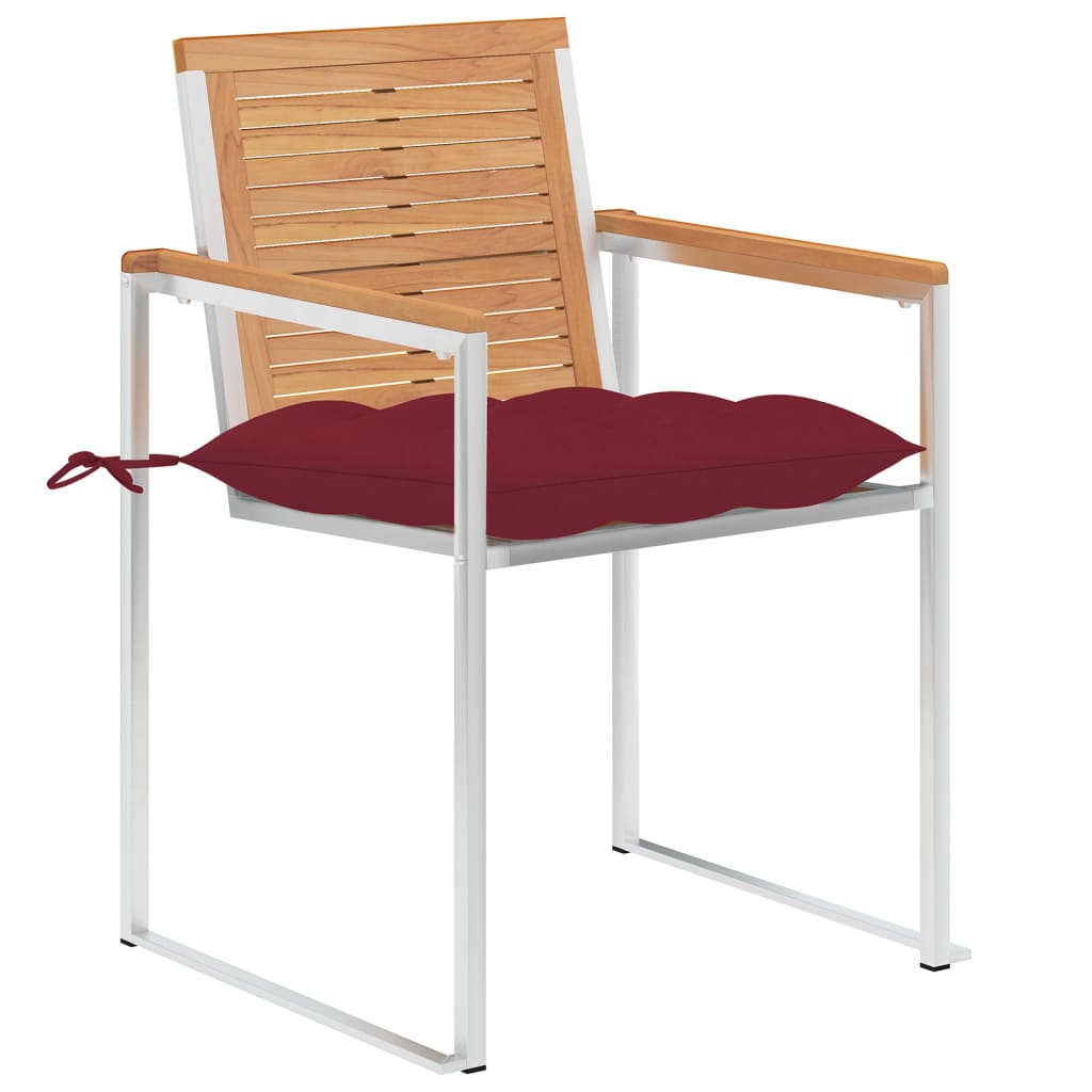 vidaXL Tuinstoelen 8 st met kussens massief teakhout afbeelding