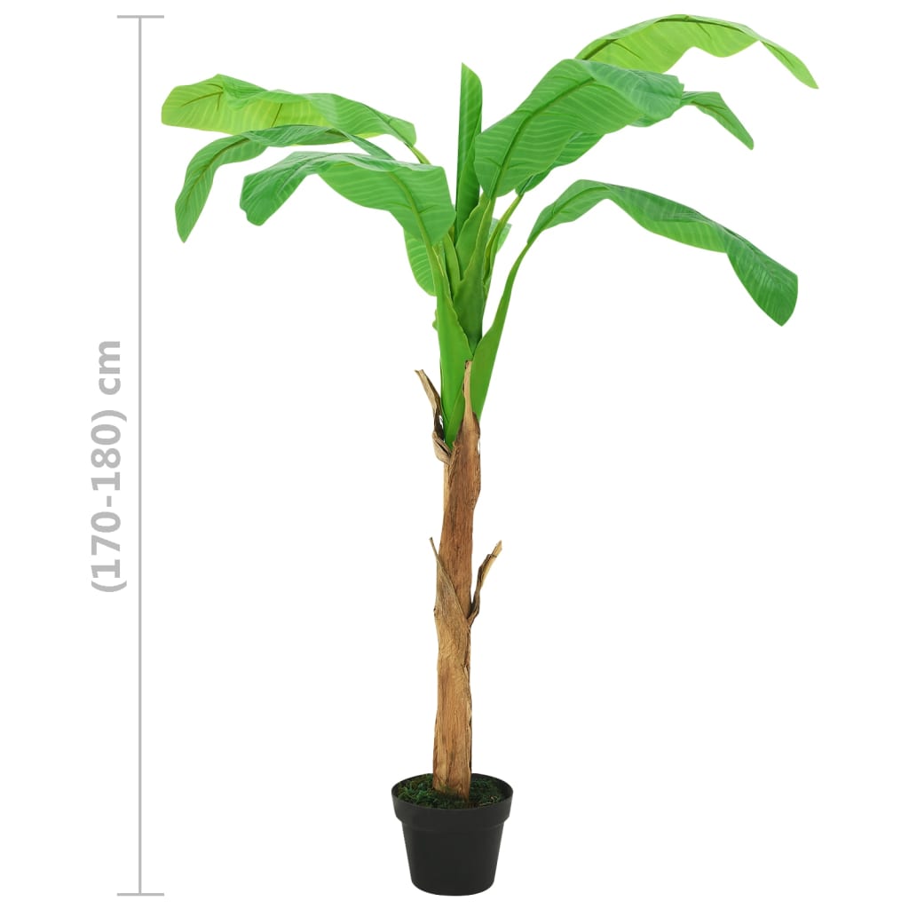 Bananier artificial cu ghiveci, verde, 180 cm