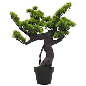 vidaXL Dirbtinis pinus bonsai medelis su vazonu, 70cm, žalios spalvos