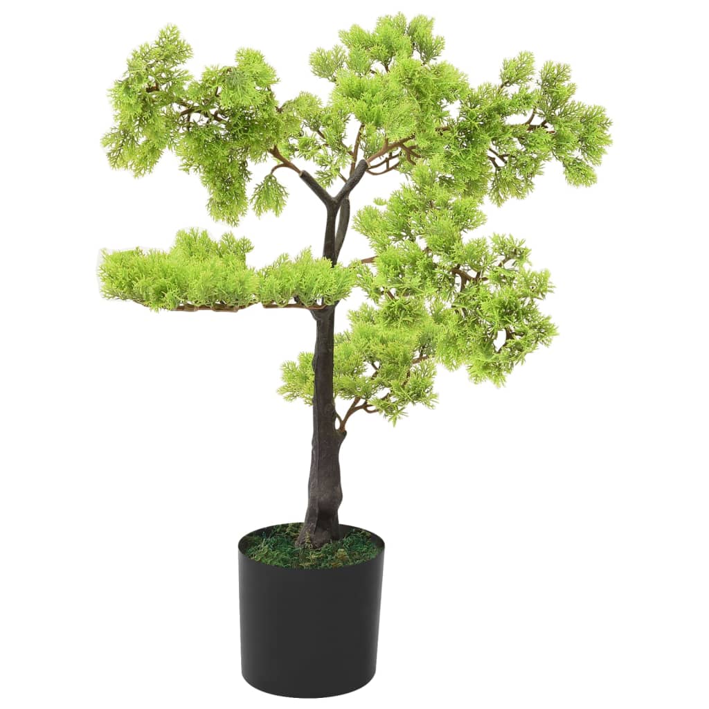 vidaXL kunstigt cypres-bonsaitræ med potte 60 cm grøn