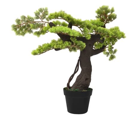 vidaXL Dirbtinis kiparisinis bonsai medelis su vazonu, 70cm, žalias
