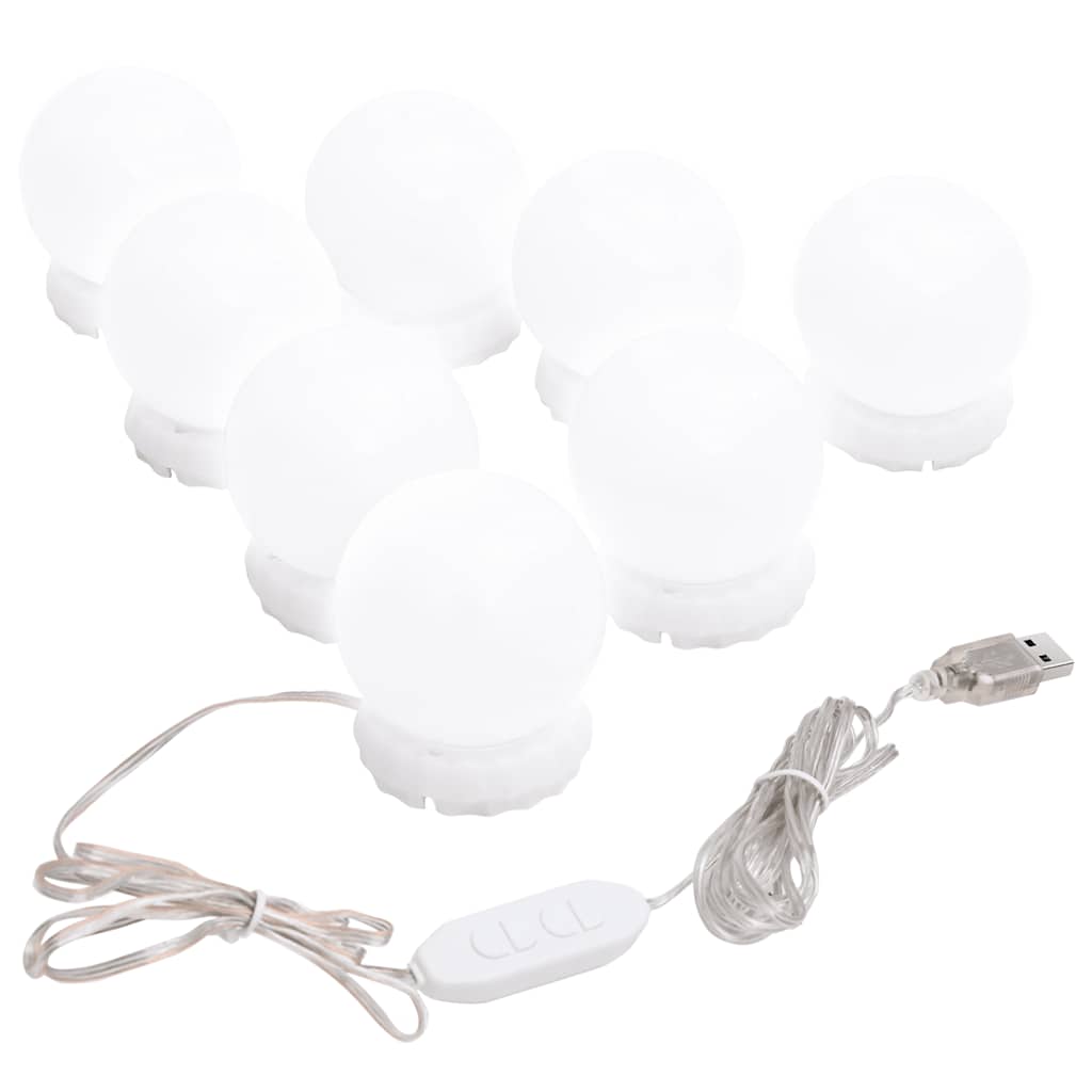 Thumbnail - vidaXL Spiegelleuchte mit 8 LED-Glühbirnen Warmweiß und Kaltweiß