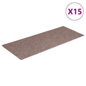 Schodové rohože samolepicí 15 ks 60 x 25 cm světle hnědé obdélníkové - obrázek 2