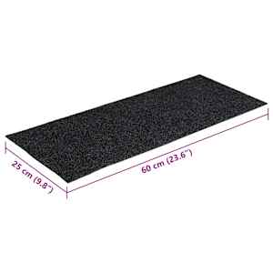 Schodové rohože samolepicí 15 ks 60 x 25 cm tmavě šedé obdélníkové - obrázek 8