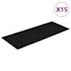 vidaXL isekleepuvad trepimatid, 15 tk, 60 x 25 cm, mustad, ristk&uuml;likukujulised
