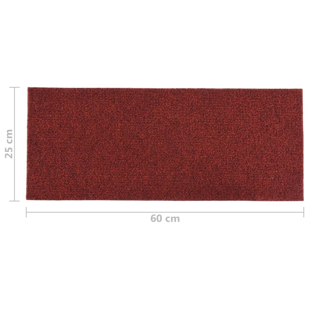 15 st Trapmatten zelfklevend rechthoekig 60x25 cm rood