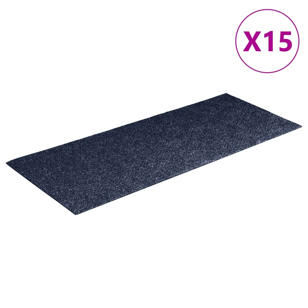 vidaXL Samolepící nášlapy na schody obdélníkové 15ks 60x25cm šedomodré