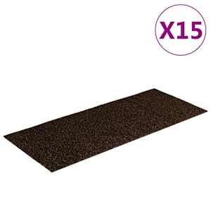 vidaXL isekleepuvad trepimatid, 15 tk, 60 x 25 cm, pruunid, ristk&uuml;likukujulised