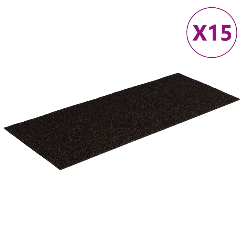 vidaXL Samolepící nášlapy na schody obdélník 15 ks 60x25cm tmavě hnědé