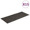vidaXL isekleepuvad trepimatid, 15 tk, 60 x 25 cm, antratsiithall, ristk&uuml;likukujuline