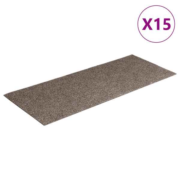 vidaXL trepimatid, isekleepuvad, 15 tk, 60 x 25 cm, beežid, ristk&uuml;likukujulised