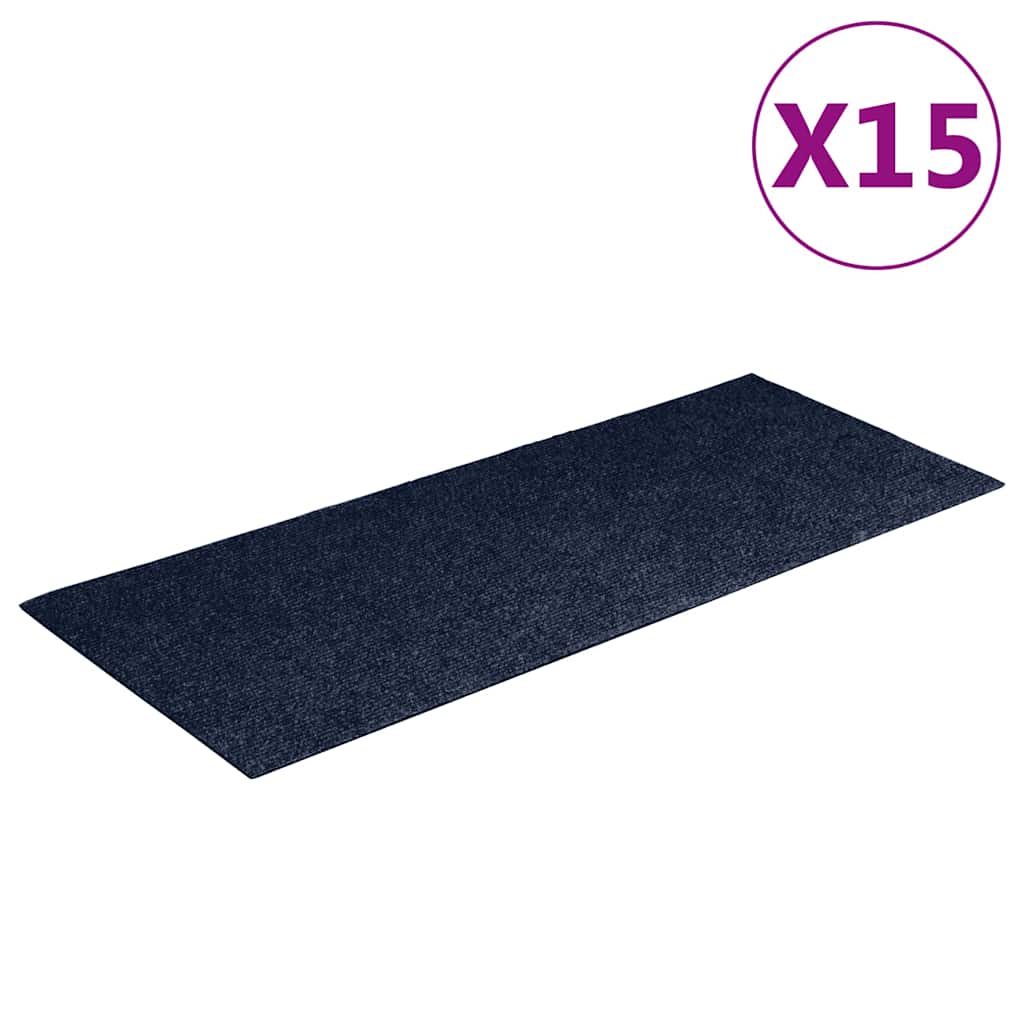 vidaXL Samolepící nášlapy na schody obdélníkové 15 ks 60 x 25 cm modré