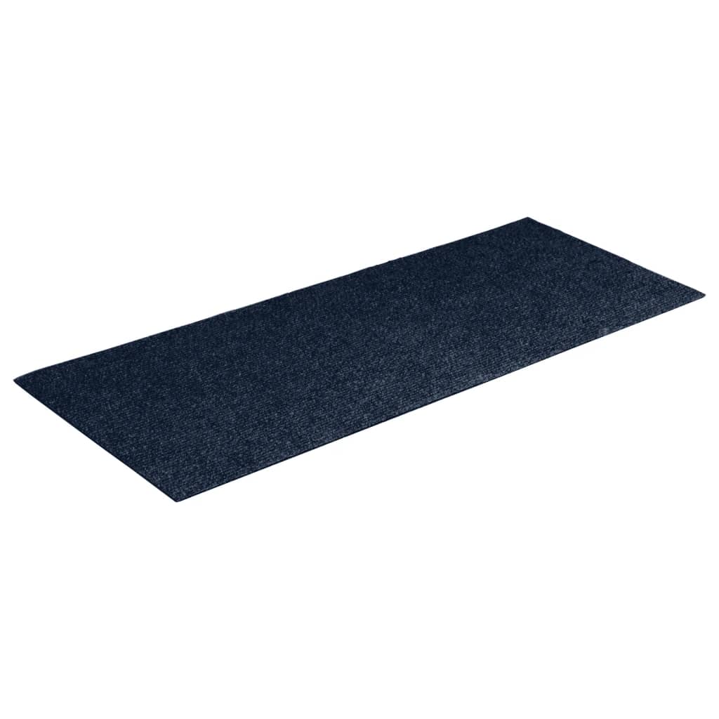 vidaXL kāpņu paklāji, 15 gab., pašlīmējoši, 60x25 cm, zili
