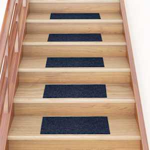 Preproge za stopnice samolepilne 15 kosov 60 x 25 cm temno modre pravokotne