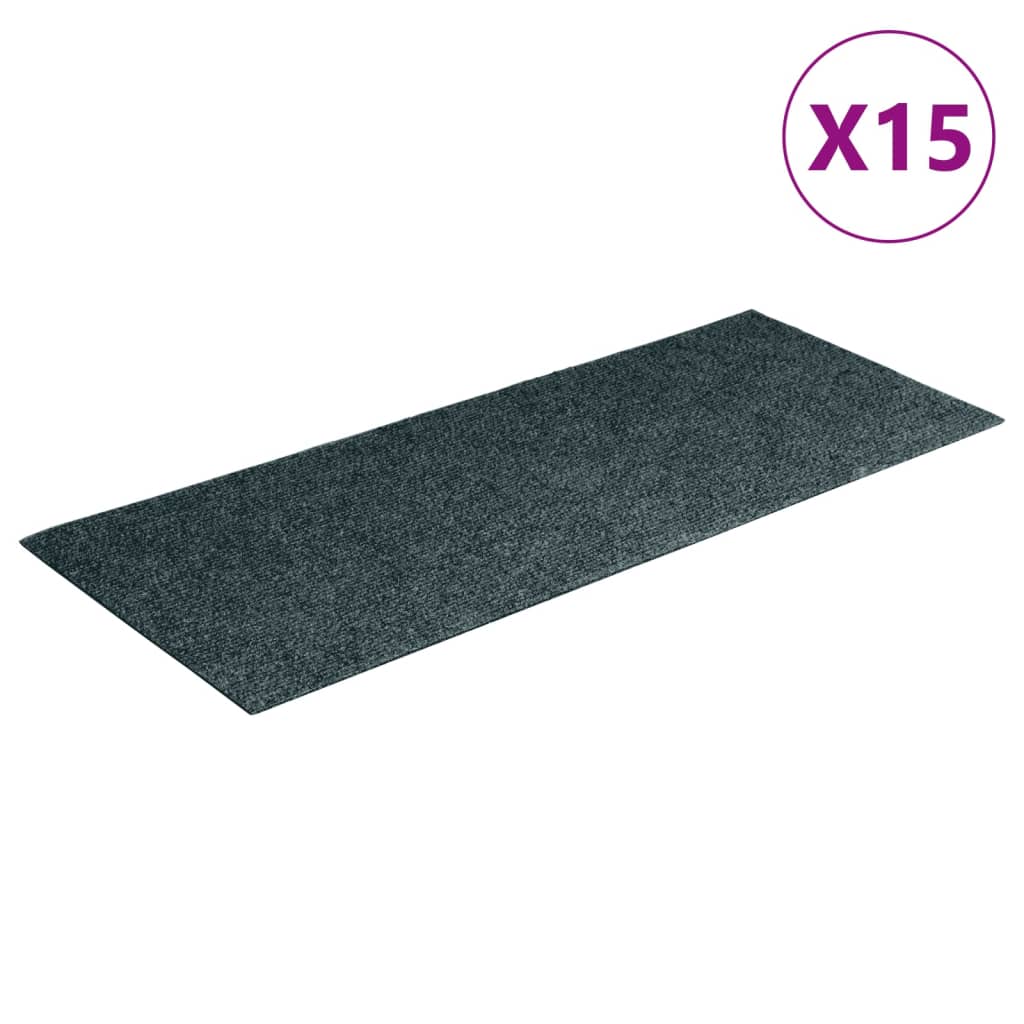 VidaXL Samolepiace Nášľapy Na Schody Obdĺžnikové 15 Ks 60x25 Cm Zelené