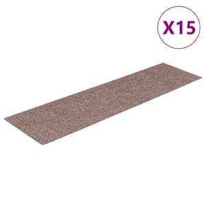Schodové rohože samolepicí 15 ks 76 x 20 cm světle hnědé obdélníkové - obrázek 2