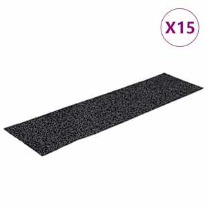 Schodové rohože samolepicí 15 ks 76 x 20 cm tmavě šedé obdélníkové - obrázek 2
