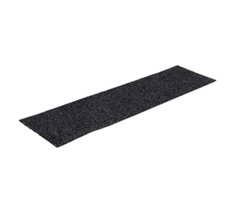 vidaXL Tapis d'escalier autocollants Rectangulaire 15 pcs 76x20cm Gris