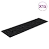 vidaXL trepimatid, isekleepuvad, 15 tk, 76 x 20 cm, mustad, ristk&uuml;likukujulised