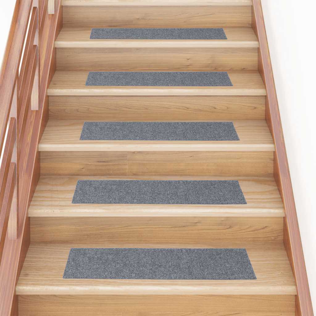vidaXL Selbstklebende Treppenmatten 15 Stk. 76x20 cm Hellgrau