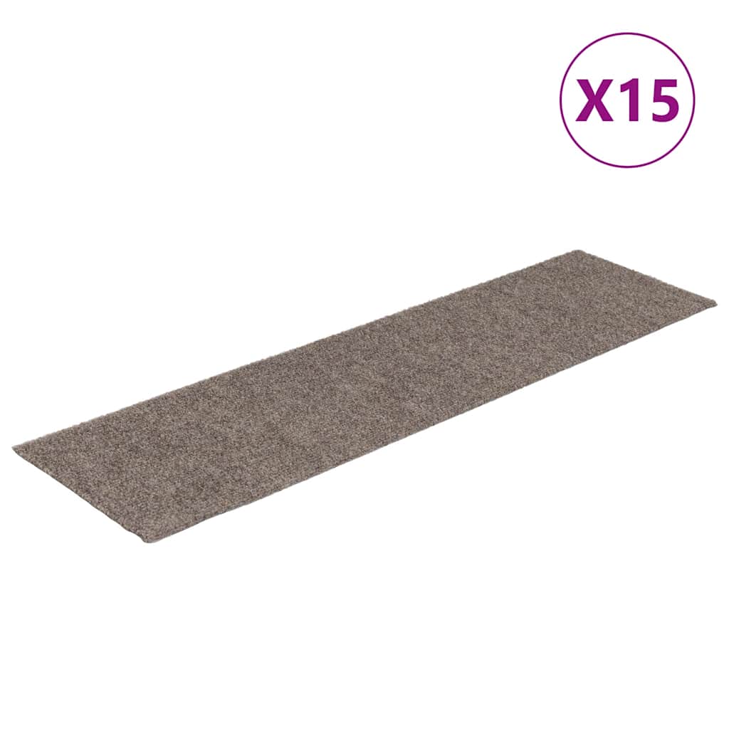 vidaXL Samolepící nášlapy na schody obdélníkové 15 ks 76x20 cm krémové