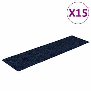 Schodové rohože samolepicí 15 ks 76 x 20 cm tmavě modré obdélníkové - obrázek 2