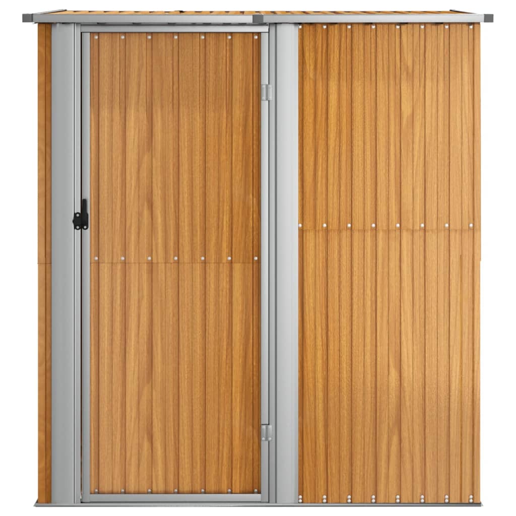 vidaXL fa megjelenésű horganyzott acél kerti fészer 180,5x97x209,5 cm