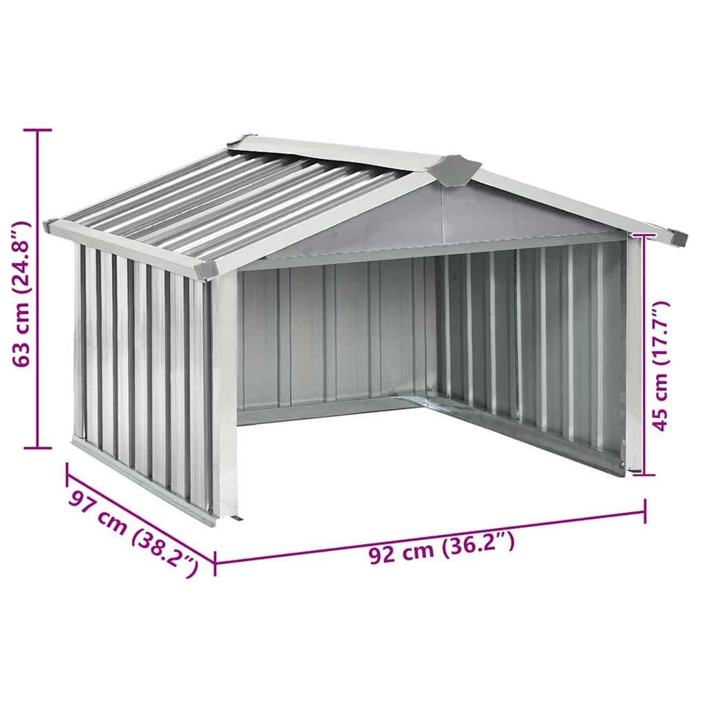 Garden Robot Lawnmower Shed Storage House Patio Garage Galvanized Steel vidaXL