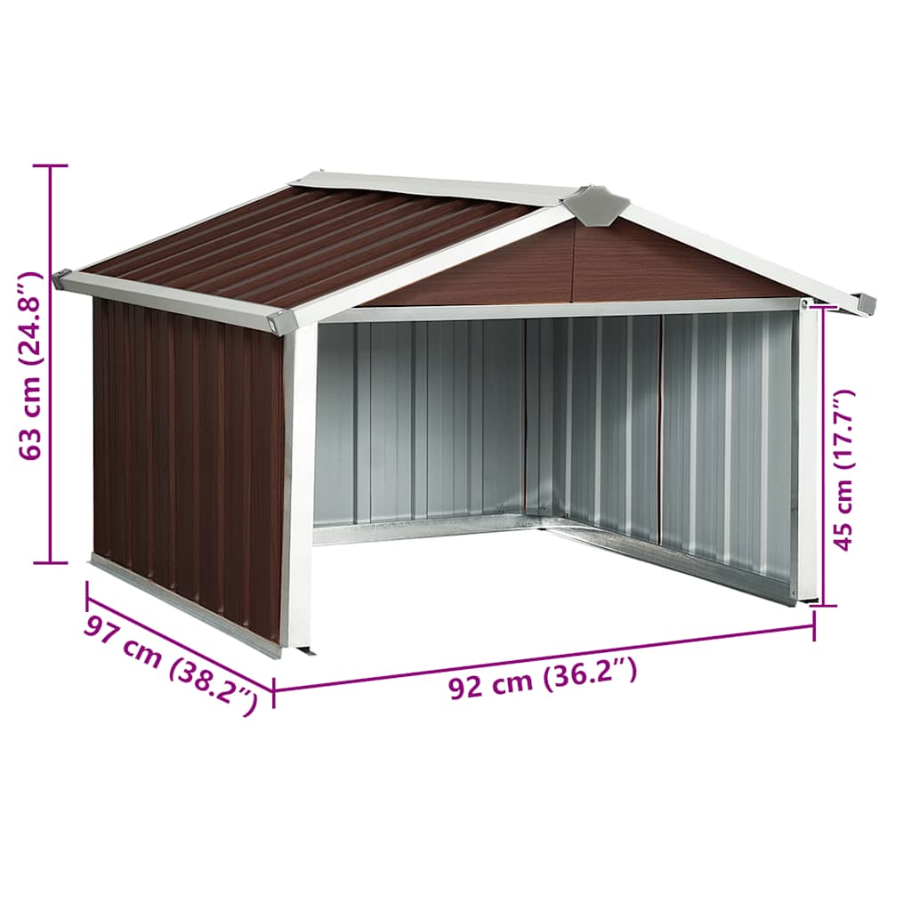 Garden Robot Lawnmower Shed Storage House Patio Garage Galvanized Steel vidaXL - Picture 15 of 36