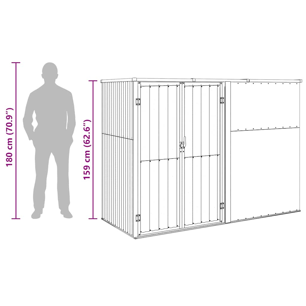 Sodo įrankių pašiūrė, žalia, 225x89x161cm, plienas 7 8720286512883 g en hd 6