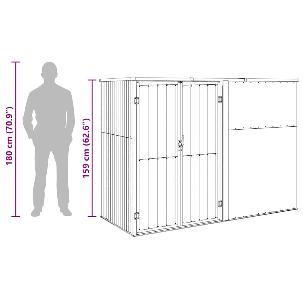 Sodo įrankių pašiūrė, antracito, 225x89x161cm, plienas 7 8720286512906 g en hd 6