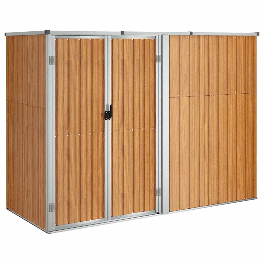 vidaXL Zahradní kůlna na nářadí hnědá 225x89x161 cm pozinkovaná ocel