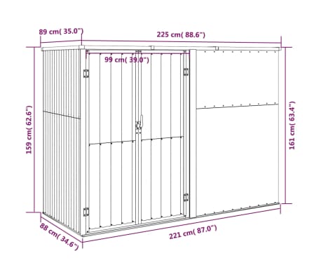Vidaxl Capanno Per Attrezzi Marrone X X Cm Acciaio Zincato