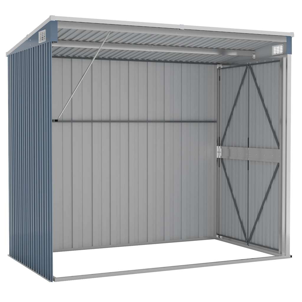 Storage Shed Wall-mounted Garden Shed for Backyard Galvanized Steel vidaXL - Picture 55 of 60